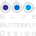 Blue Butterfly Design Logo